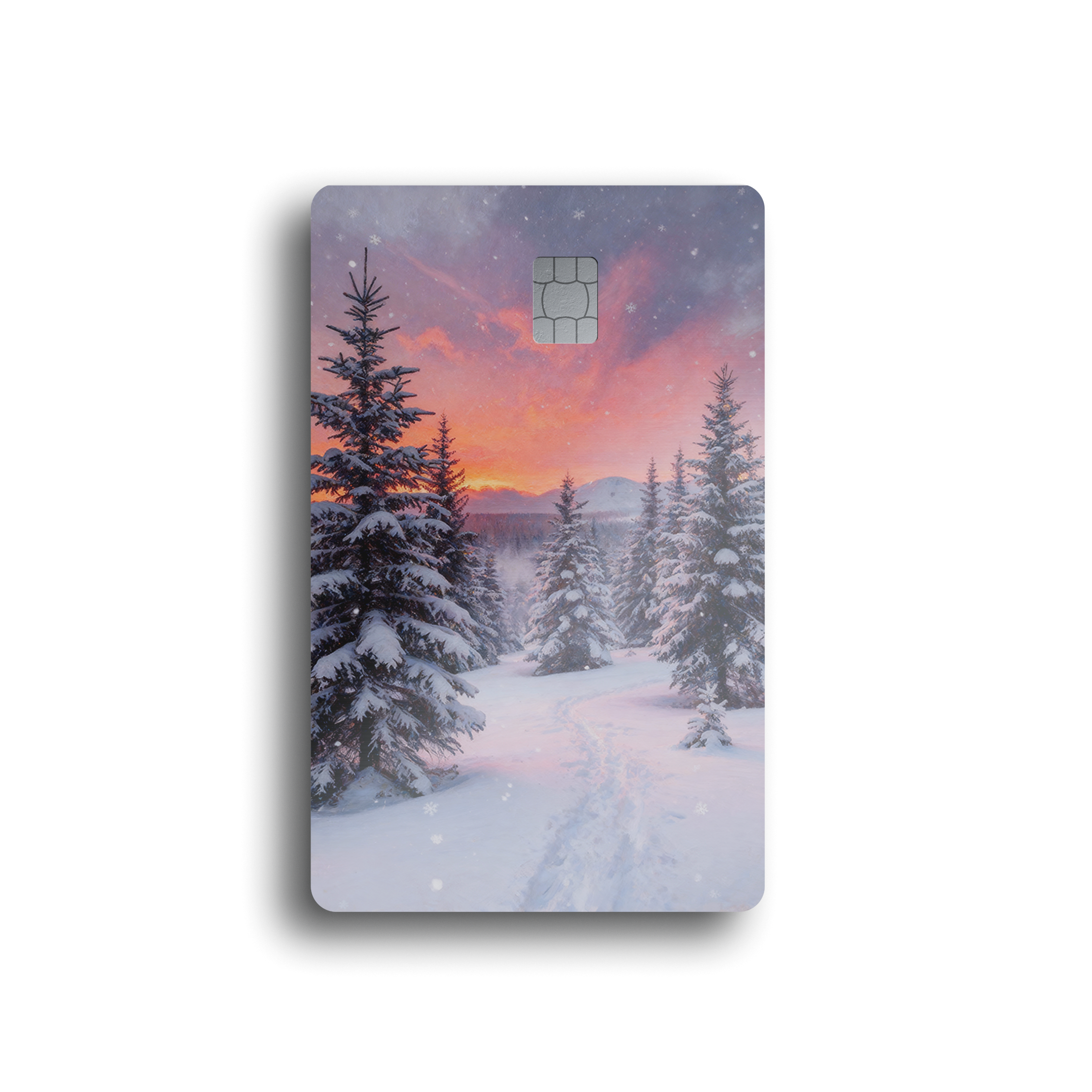 Pink Winter Pines Card Skin